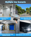 Multiple use scenarios for Gate Remote For 811LMX Compatible With 850LM And 860LM Receiver Security Plus 2.0 shown in commercial settings.