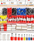 1000Pcs Dope Wire Ferrules And Crimp Terminals Kit Silver Plated Copper Connectors in box with colorful sleeves