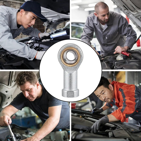 4Pcs Female Thread Rod End Bearings Set With Spherical Plain Bearings Pneumatic Rod Ends Easy Install Heavy Duty High Load Capacity Durable Copper Race Hardened Steel Ball Replacement Parts For Linkages And Machinery in auto repair use
