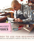 Leather Working Kit All In One Tools Set For Belts Bags Wallets Shoes And Crafts With Hole Puncher Cutting Mat Awl Stitching