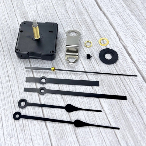 Quartz Long Shaft Clock Movement Kit For DIY Wall Clocks Easy Install, 31mm Shaft, 24.6mm Thread, with hands and mechanism