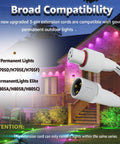 Heavy Duty 16 Foot Signal Booster Extension Cable For Outdoor LED Strip Lights IP68 Waterproof 3 Pin Driver Module Adapter showing connectors for strong connections.