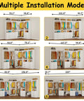 Heavy-Duty Modular Closet System With Nine Drawers And Nine Hanging Rods For Walk-In Spaces White L-Shape Corner Organizer Kit showing multiple installation modes.