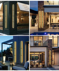 Modern Outdoor Long LED Strip Wall Lights For Porch And Garden in various settings, IP67 waterproof, 48-inch exterior sconces