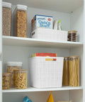 Set Of 4 Large Cube Storage Baskets With 17L Capacity, Jute Look Resin Bins For Easy Home Organization in kitchen pantry