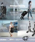 Foldable Grocery Cart On Wheels With Waterproof 88 Lb Capacity, Handy Phone Stand, Elastic Ropes, Insulated Pocket, Six Wheels