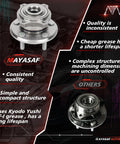 Comparison of Mayasaf rear wheel hub and bearing assembly for 5 lug cars; highlights quality differences with other brands.