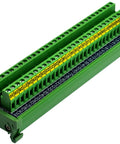 30 Position 24A 400V Screw Terminal Block Distribution Module For DIN Rail Mount with labeled positions and green base