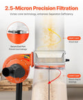 800 CFM Vortex Cone Dust Collector For Woodworking Shop With Two Point Five Micron Filter 1 HP Motor 16 Gallon Dust Bag And Filter Bag