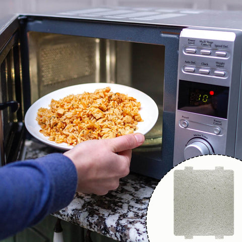 Using Two Pack Microwave Waveguide Covers Replacement 4.7 By 3.9 Inch Mica Sheets Heat Resistant Cut To Size in a microwave oven