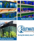 36 Inch Black Aquarium And Terrarium Lid Hinge One Pack Replacement Canopy Hinge For 1/8 Inch Thick Glass Or Acrylic Fish Tank Covers Plug And Play Design With Snug Fit Every Single Time No Sweat Setup Quick Swapping Guaranteed, shown in use on aquariums.