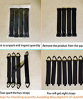 Unpacking process of Extension Cord Organizer With Carabiner 8 Pack For Garage And Shop Storage showing eight straps.