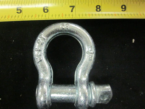 Bow Shackle Anchor Pin D Ring Recovery Tow Chain for Marine Boats 2 Ton Heavy Duty Half Inch Diameter 3-3/16 Inch Length Max Opening