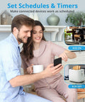 Couple using 4 Pack S31 WiFi Smart Plug With Energy Monitoring And 15A Outlet Works With Alexa and Google Home IFTTT Compatible