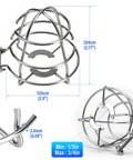 2 Pack Heavy Duty Fire Sprinkler Head Guard Cage for Standard 1/2 And 3/4 Inch NPT, steel construction with dimensions.