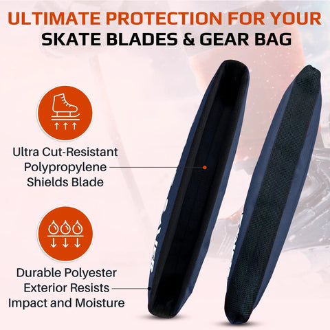 Durable Ice Skate Guards For Figure Skating And Hockey Buffs Premium Absorbent Blade Covers With Moisture Wicking Terry Cloth Lining