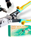 Lock Notcher And Gutter Crimper Tool for Sheet Metal and Vinyl Siding, 9 inches, with ergonomic grips, box shown