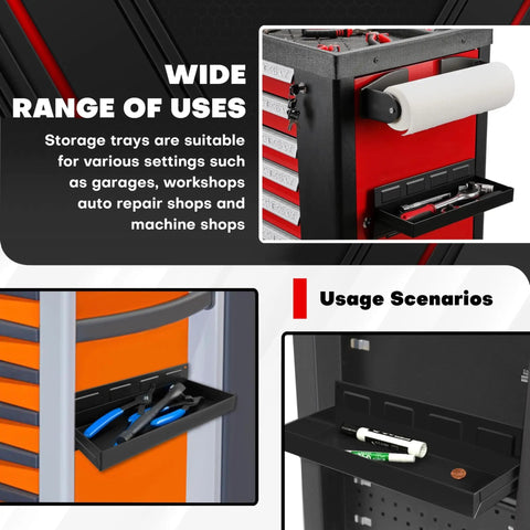 Magnetic Toolbox Tray Organizer Set 4 Piece With Shelves And Holders For Cabinet Side Shelf Storage Van Workshop installed view