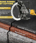 Heavy Duty 5000W Brushless Circular Electric Concrete Saw With 29Cm Deep Cutting Depth And Onboard Water Sprayer for cutting through concrete and brick walls.