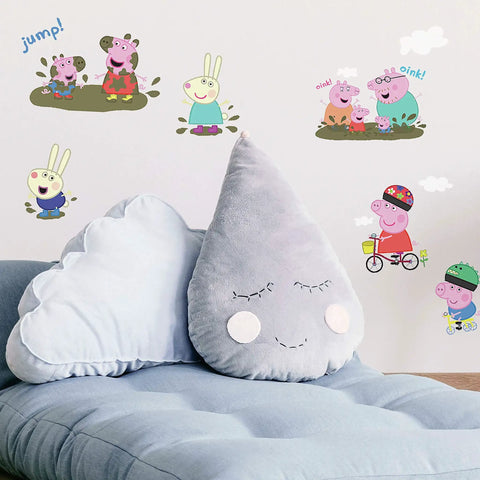 Peppa Pig Peel And Stick Wall Decals Set Featuring 131 Easy-Apply Removable Wall Decals For Kids Rooms Made In USA No Residue