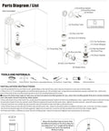 Parts diagram of One And A Half Inch Black Tubular Bath Drain Kit With Tip Toe Touch Toe Drain Stopper Overflow Plug Face Plate Screws And Oil Rubbed Bronze Finish For No Fuss Easy Tub Drain Replacement