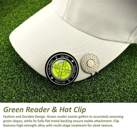 Premium Golf Gifts Set For Men And Women In A Slick Case With Gold Colored Golf Balls Tees Divot Tool Brush Green Reader Magnetic Hat