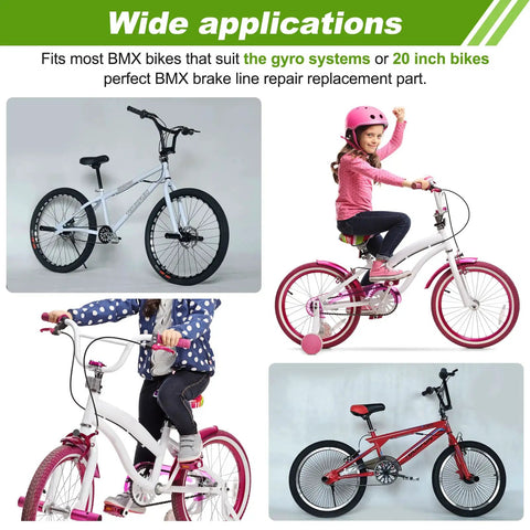 BMX bikes displaying Durable BMX Gyro Brake Cable Set Front And Rear With Spinner Rotor for 20 inch bikes