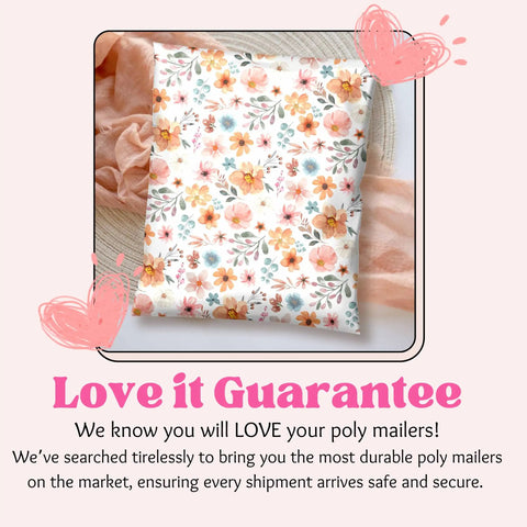 Boho Poly Mailers 10x13 Inch 100 Pack Bundle For Small Businesses And Boutiques Durable Lightweight Shipping Envelopes With Floral Design