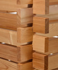 Green Label Larch Wood Composter With Plug In System showing corner joints of solid wood panels for easy assembly