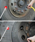 Using Semi Truck Tire Inflator Kit With 3/8 Inch By 50 Foot Air Hose Universal Glad Hand 13 Inch Extended Reach Dual Foot Locking Air Chuck