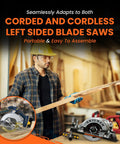 Rolling Circular Saw Guide and Cut Setter For Left Blade Saws Glide On Roller System For Smooth Identical Cuts Adjustable