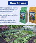 How to use Crab And Lobster Shell Plant Food 5-3-0 With Kelp Meal 1-0-2 Dual Pack Organic Fertilizer For Lawn And Garden That Boosts Soil Health Root Strength Moisture Retention And Big Growth.