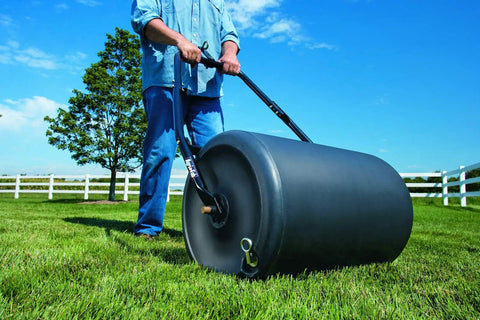 18 By 24 Inch Poly Lawn Roller For Push Or Tow Black Built Tough Yard Roller With 250 Lb Water Capacity When Full