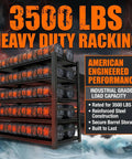 Heavy Duty Steel Storage Shelves With Anti Fall Rails For Maximum Security And Organization, Adjustable Shelves For Garage, Basement, And Pantry, Tight Tolerance Fit, Durable Construction, Easy Assembly For Instant Decluttering, 3500 lbs rack