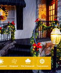 Extra Long 144 Ft Solar String Lights Outdoor 2 Pack 400 LED Copper Wire With 8 Modes Waterproof IP65 Warm White Fairy Lights decorate stairs