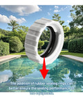 Pool Cleaner Hose Swivel Kit Replacement 9-100-3002 for 360 and 380 Pool Cleaners, White, ABS, 3 Swivel Joints and 6 Nuts, Heavy Duty Seal, Prevents Tangling, Lightweight and Quick Install close-up with rubber seal