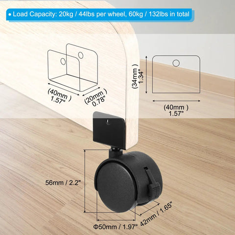 Top Shelf Ninja Quiet 2 Inch Swivel Caster Wheels Featuring Secure Locking Brake Plus Sturdy U Bracket 4 Pack Heavy Duty Roller Replacement For Cabinets Tables Smooth Glide Daily