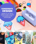 Portable Mini Iron For Crafting And Quilting Projects Compact Electric Heat Press Machine With Fast Heating Function Perfect For Travel, with colorful perler beads.
