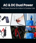 Badass Heavy Duty Electric Drum Pump For Fifty Five Gallon Barrels Runs Smooth On 120V AC Or 12V DC With Two Inch Bung Adapter Five GPM Flow showing power connections.