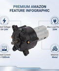 Hand Crank 12V Dynamo Generator For Off Grid Power, portable metal motor with voltage of 5V-24V and 20W max load power.