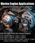 Serpentine Belt Kit For Volvo Penta Marine Engines 4.3L 5.0L 5.7L 2 Pack Power Steering And Alternator Drive Belts Installed