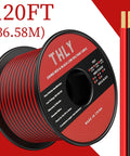 18 Gauge Wire 120Ft 2 Conductor Red And Black Hook Up Cable Flexible Low Voltage for 12V LED Strips Car Marine Landscape