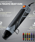 Dual Temp Heat Gun for Crafts, Tiny Yet Mighty Mini Hot Air Tool for Epoxy Resin, Shrink Wrap, Vinyl Wrap, Embossing, Electronics, Candle Making, Sublimation, Phone Repair and DIY Projects, black and gray