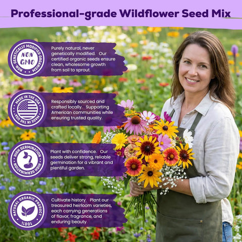 Bulk Wildflower Seeds Pack With Sixteen Varieties Perennial And Annual To Attract Bees Butterflies And Hummingbirds High Germination For Outdoor Pollinator Gardens A Totally Sweet Gift For Mom And Garden Lovers