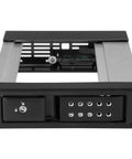 Trayless 5.25 Inch To 3.5 Inch Drive Bay For SATA And SAS HDDs And SSDs Aluminum Enclosure Hot Swap Ready front view