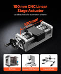 Precision Linear Stage Actuator With 100 mm Stroke For CNC Routers And 3D Printers X Y Z Axis Dual Ball Screw And Dual Guide Rails Handwheel