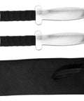 Dual Stainless Steel Shaolin Double Dagger Set For Martial Arts Practice And Daily Training with carrying case