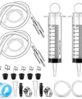 Two Pack Brake Bleeder Kit With One Way Check Valve Hydraulic Disc Clutch Bleeding Kit 100ml Syringe And 50cm Hose For Hydraulic System Bleeding Oil Fluid And Brake Bleeder Hose Quad ATV UTV Repair And Maintenance set with syringes, hoses, and parts