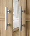 Installed Stainless Steel Barn Door Handles 10 Inch Sliding Door Pull Flush Handle Double Sided Square Brushed Finish Tough As Nails