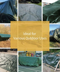 Heavy Duty Green Silver Poly Tarp Cover 10x20 Feet Waterproof 16mil Tarpaulin With Grommets Reinforced Edges in various outdoor uses